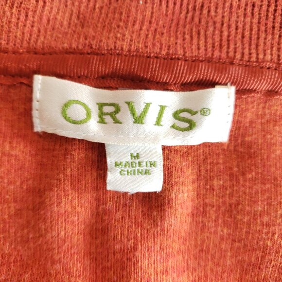 Orvis V Neck Pullover Sweater Women's Medium Orange - Picture 5 of 7
